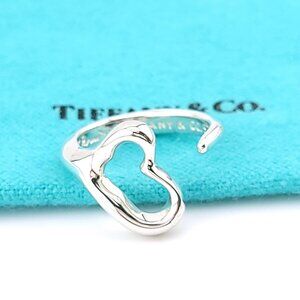 Vintage Tiffany Co Sterling Silver Elsa Peretti Loving Open Heart Ring Size 6